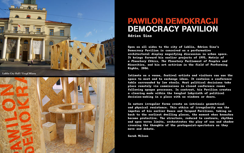 Adrien Sina, Democracy Pavilion, Lublin